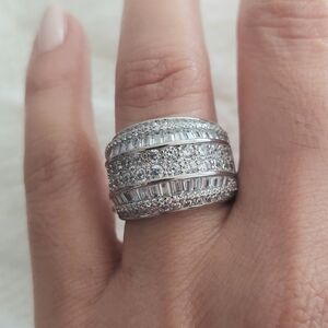 Vintage Ring Sterling Silver CZ Ring Size 7